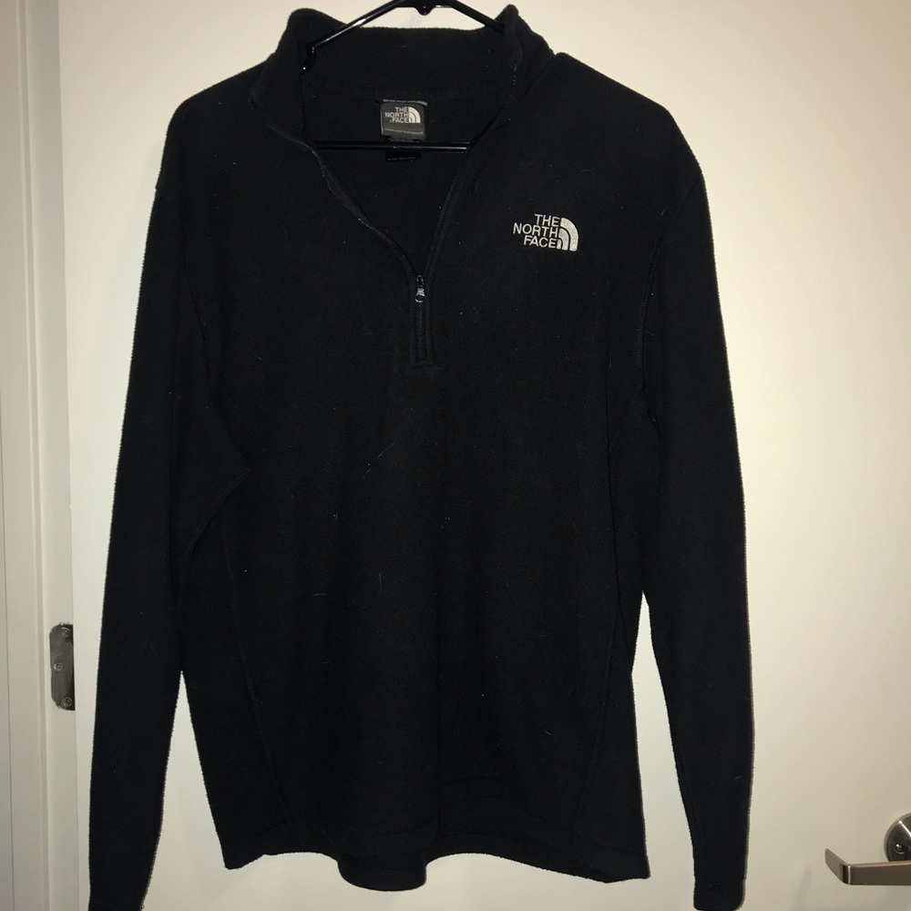 North Face black fleece quarter zip jacket